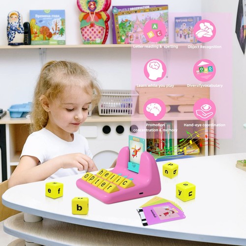 440 Sight Word Talking Learning Flash Card Discorso Montessori Giocattolo Bambini (Rosa) - Foto 2 di 7