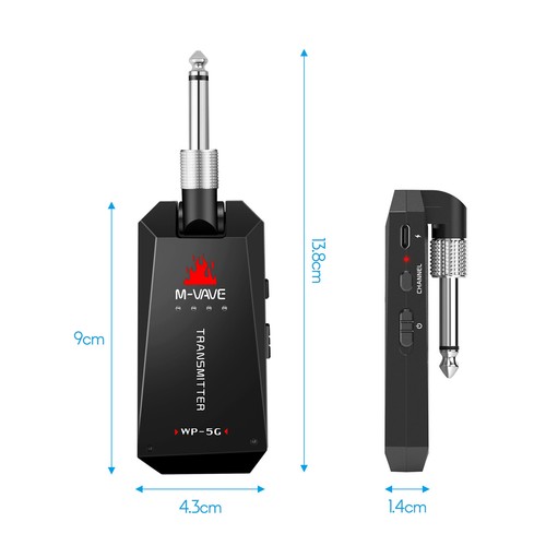 5.8G Wireless Guitar System Rechargeable Transmitter Receiver ISM Band 30m E8Z4 - Picture 4 of 11