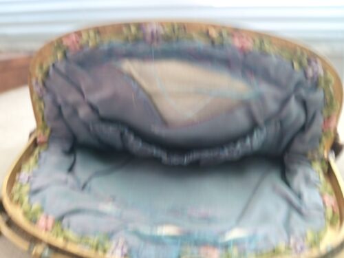 Antique Petit Point Embroidery Courting Man & Woman Scenic Bag Purse - Picture 9 of 11