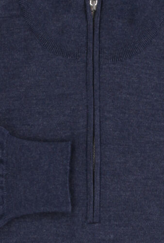 Pull Homme à Fermeture éclair 1/4 – En Cachemire Et Polyester, Col Montant, Coupe Décontractée, Couleurs Classiques