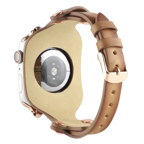 Slim Rivet Leather Strap Band for Apple Watch 11 10 9 8 7 SE 40/44/41/45/42/46mm - Picture 7 of 23