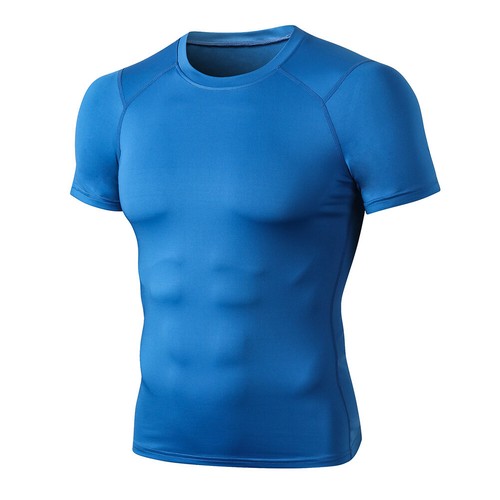 Men Compression Short-Sleeve Sports Running Shirt Tops Fitness Quick Dry T-shirt - Picture 18 of 18
