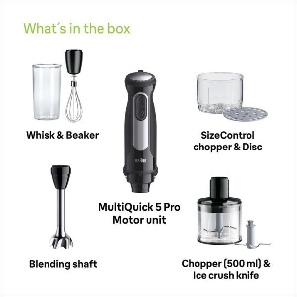 Braun MQ55.254M Frullatore ad Immersione Multifunzione Nero