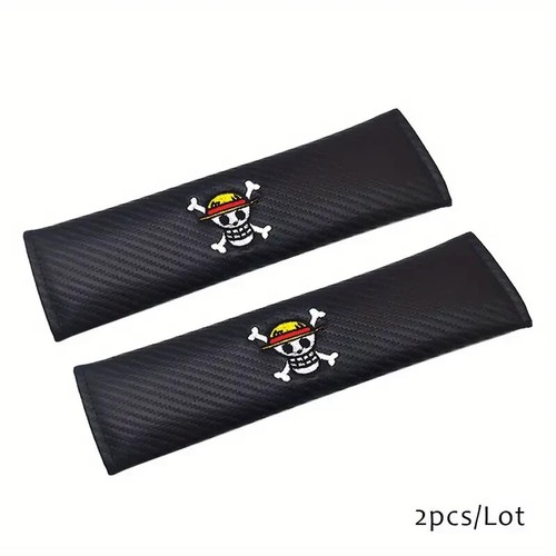 Set of 2x SKULL XBONES 24cm Long Black Seat Belt Covers Brand New (K2=K