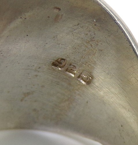 Anillo meñique de plata esterlina sin monograma para hombre talla 7 circonita - Imagen 5 de 6