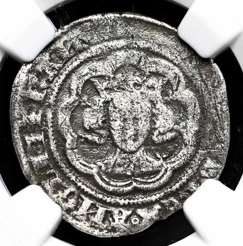 ENGLAND. Edward III. 1327-1377. Silver Halfgroat, S-1574, NGC VF Details