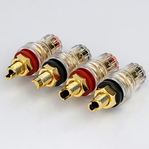 4pcs HiFi Audio Amplifier Binding Post Plug RCA Female Terminal 24K Gold Plated - Picture 7 of 8