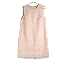 Marks & Spencer Dress Size UK 12 Nude Shift Geometric Embroidered Lace Layer