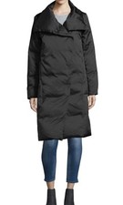 Bnwt Donna Karan Black Asymmetrical Down Coat, Size Large
