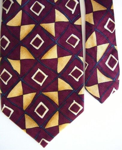 Cravate à col homme en soie nouveauté Milan homme rouge abstrait classique 3 3/4" x 56 1/2" - Photo 1/2