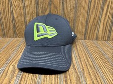 New Era 39THIRTY Green/Gray Fabric Hat Cap Fitted Med Large Stretch Band EUC