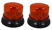 2 x 12-24v Amber Emergency Beacon Lights LED Lamps Tractor Van Lorry SUVs
