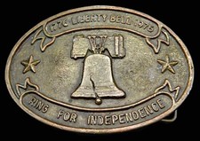 Liberty Bell United States of America Bicentennial Patriotic Vintage Belt Buckle