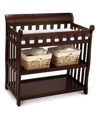 Changing Table Baby Staton Nursery Newborn Room Furniture Storage Basket Cherry