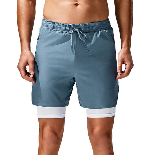 Pantalones Cortos 2 en 1 Para Hombre Entrenamiento Fitness Correr Gimnasio Correr Informales Entrenamiento Ropa Deportiva - Imagen 8 de 37