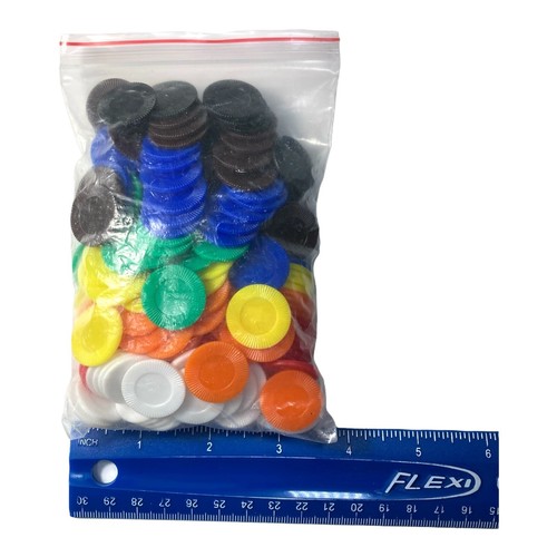 Vtg Mixed Multicolored Plastic Chips 24 each 8 Colors Classroom Homeschool Art - Picture 2 of 3