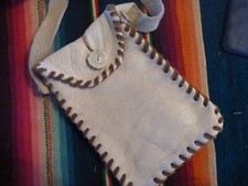 Off White Elk leather bag western possibles