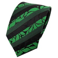 Tigertie Designer Seidenkrawatte In GrüN LeuchtgrüN Schwarz Gestreift