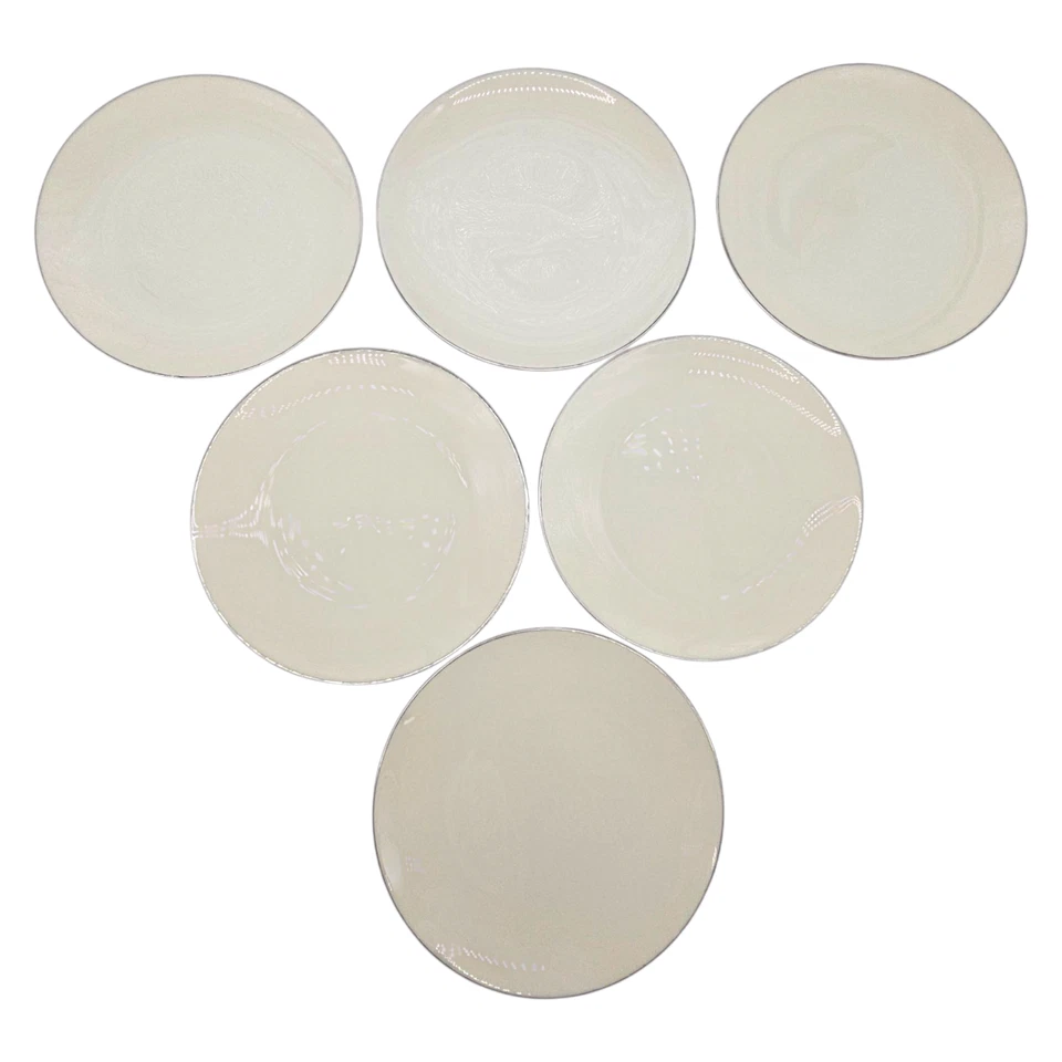 VTG Lenox Olympia Platinum Bread &Salad Plates Ivory Tone USA Set Of 12 8" - Image 4 of 4