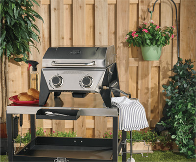 13,000 BTUs Expert Grill 2-Burner Tabletop Gas Grill, Stainless Steel, New