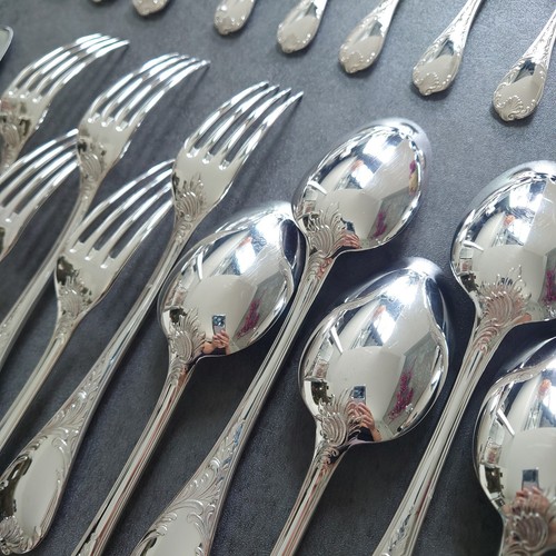 Christofle Marly 30pcs Silverplate Flatware Knife Fork Spoon Excellent - Picture 21 of 24