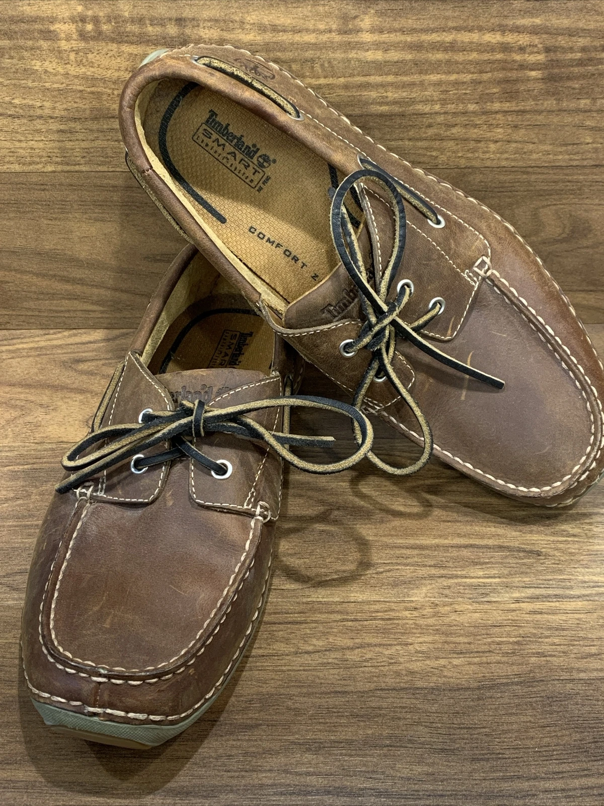 Scarpe Timberland da uomo 8 5 M scarpa ponte barca 74017 marrone mocassino comfort per camminare