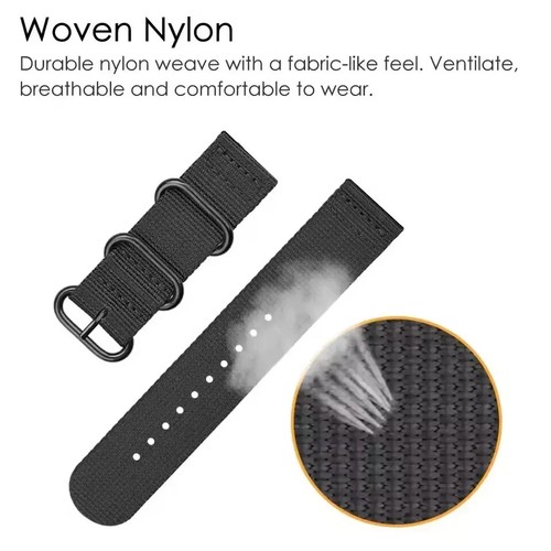 18mm 20mm 22mm Military Nylon Watch Band Quick Fit Universal Replacement Strap - Picture 3 of 20