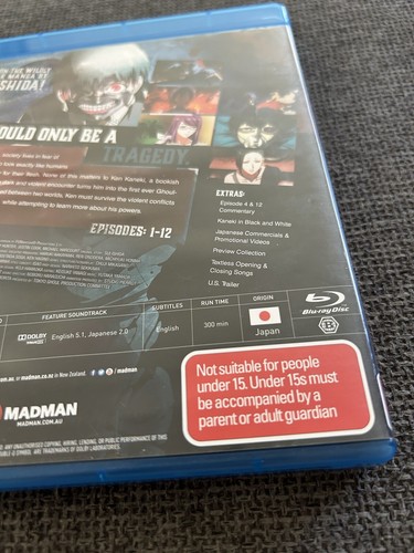 Tokyo Ghoul Complete Season 1 Uncut Blu Ray Series Region B - Picture 3 of 8