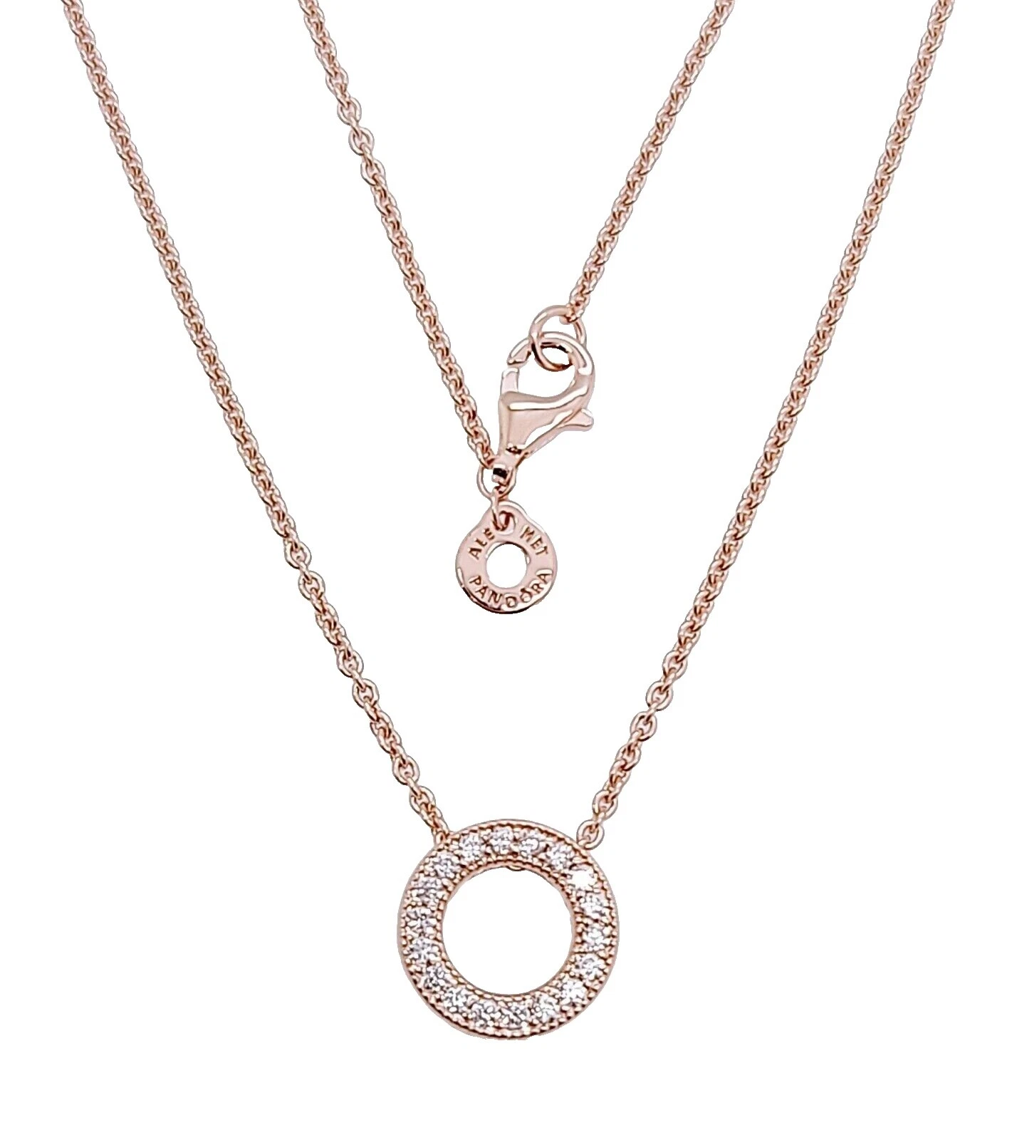 Chapado en Oro Rosa PANDORA Moda Collares y Colgantes