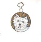 West Highland White Terrier Westie Dog Keychain Hand Painted Charm Key Tag