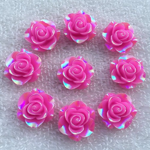 19mm 10pcs Resin rose Flower AB resin 3D flower Cabochons Cameo DIY wedding -E65 - Picture 13 of 19