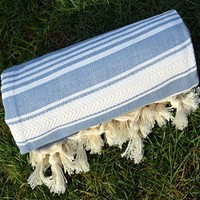 Jean Blue Turkish Towel Peshtemal - 100% Natural Dyed Cotton - For Beach Spa Bat on sale Jean Blue Turkish Towel Peshtemal - 100% Natural Dyed Cotton - For Beach Spa Bat on sale