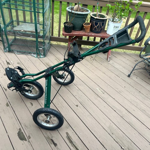 SunMountain Green 3 wheel Speed Cart folding golf Cart - Picture 2 of 8