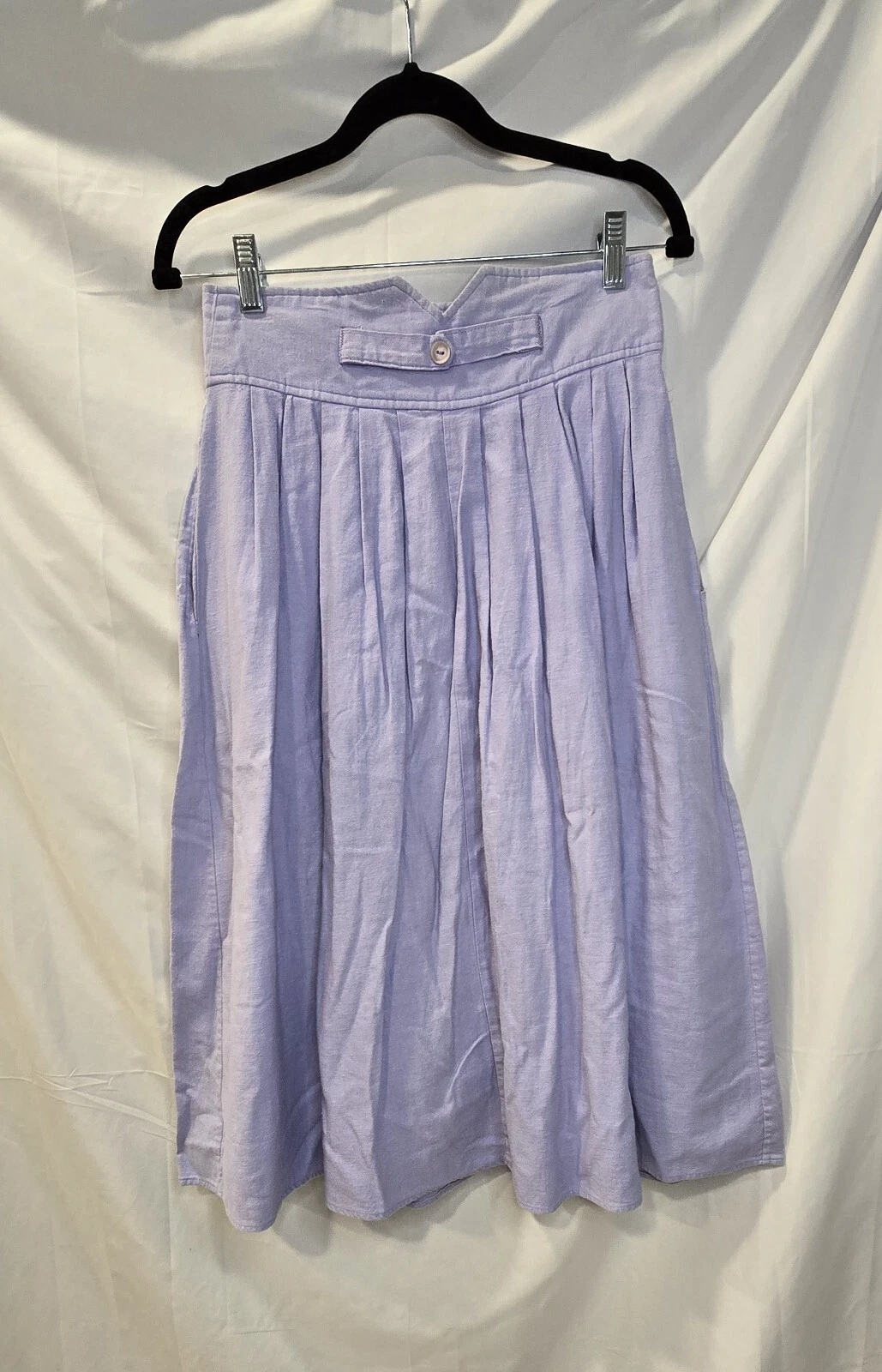 Vintage Marilyn Togs Skirt Button Up Size 9 100% Cotton Pockets Blue