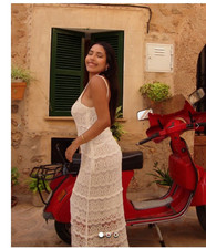 ZARA abito lungo maxi all'uncinetto con spalline taglia S