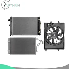Single Cooling Fan and Radiator Condenser Kit For 2014-2016 Hyundai Elantra