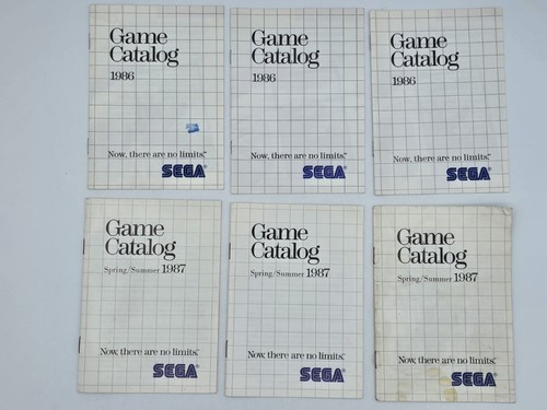 6 Lot Sega Masters System Manuals Only Game Catalog (3) 1986 And (3) 1987