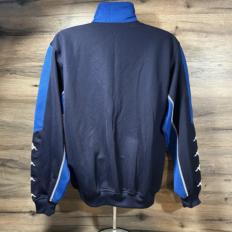 Chaqueta De Colección Kappa Fútbol Cremallera Completa Logo Bordado 2 Tonos Azul Color Hombres L Foto 2 de 4