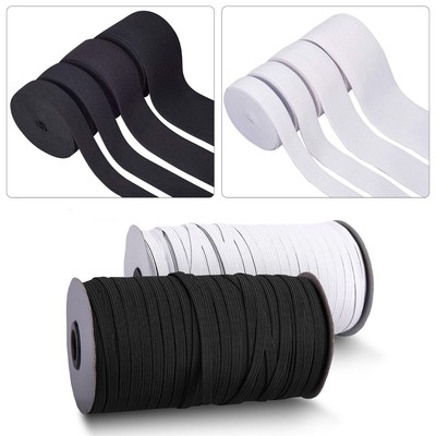 Flachgummi 3mm-75mm breit Stretchbänder für Nähgurt Bund weiß schwarz