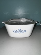 VINTAGE Blue Corning Ware Cornflower Casserol...