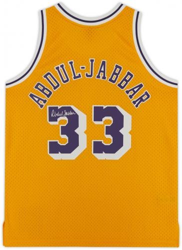 Von Kareem Abdul-Jabbar Lakers signiertes Mitchell & Ness Gold 198-85 Swingman Trikot - Bild 3 von 5