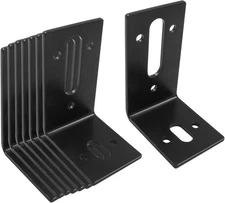 Biaungdo 4 Pcs Black Adjustable L Bracket with Slot, 3¼"×2⅜"×1¾", 