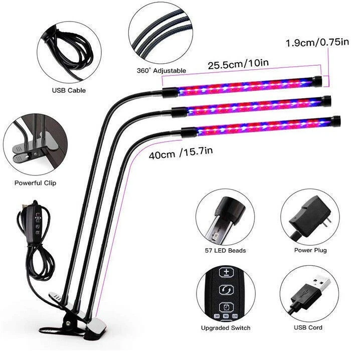 30W LED Grow Light Strip Vollspektrum pflanzenlampe Zimmerpflanze Wachstumslicht - Bild 2 von 4