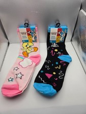 Looney Tunes Crew Socks Bugs Bunny Tweety Bird 2 Pack