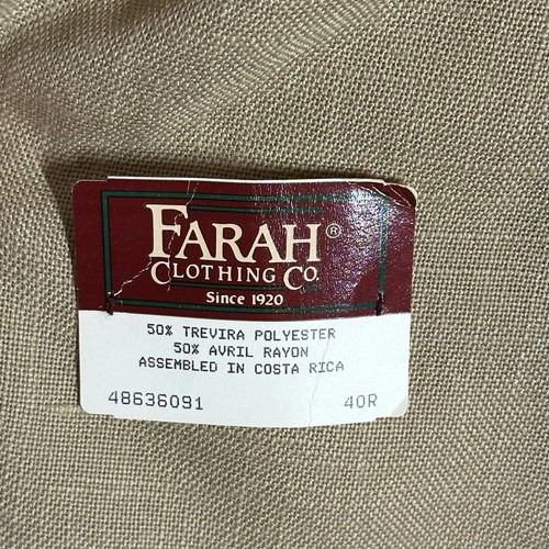 Vintage Farah Men's Linen-like Jacket NWT Size 40R 1980's with Hecht’s Tag - Picture 2 of 7