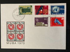 Schweiz 1970 illustrierter Sonderstempel MUBA Mustermesse Basel Satz Ereignisse