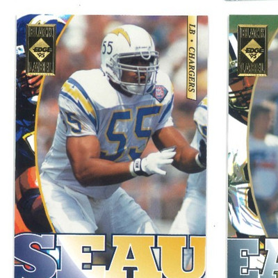 Junior Seau #174   1995 Collectors Edge Base Black Label 22K Gold Parallel