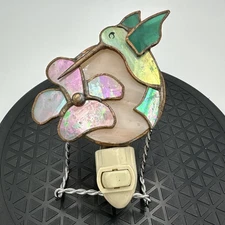 Vintage Stain Glass Humming Bird Night Light
