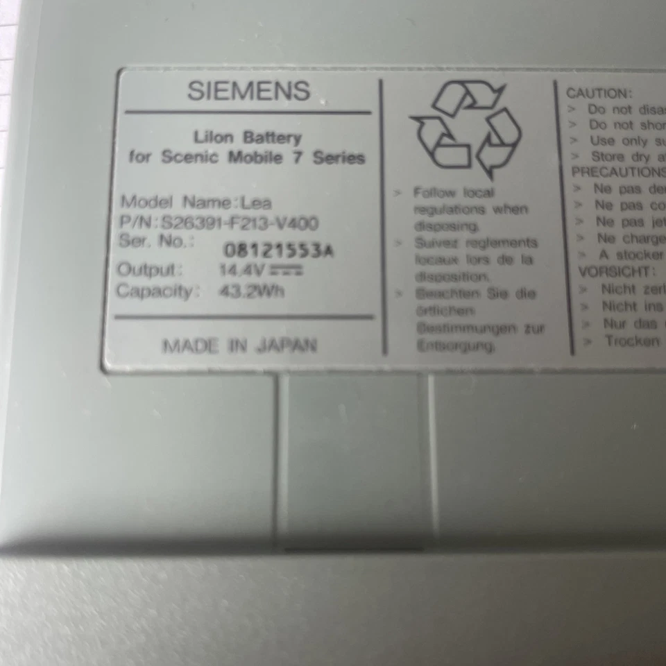 Siemens Lilon Battery For Scenic Mobile 7 Series