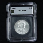 1960 Franklin Silver Half Dollar Uncirculated ICG MS64 50C